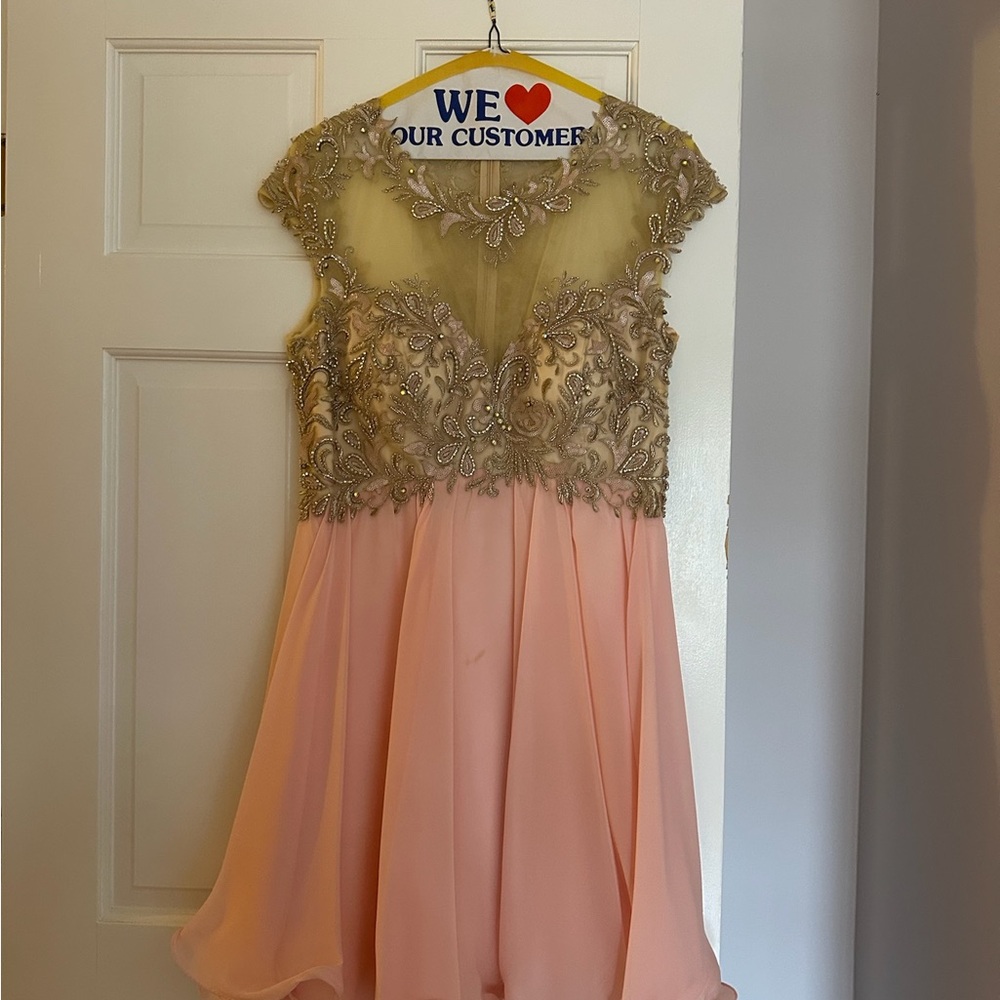 Elegant Pink and Gold Kids Dress